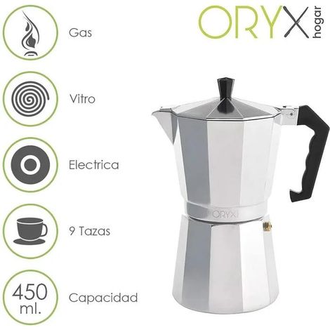 ORYX Caffettiera in alluminio 9 tazze (450 ml) Classic
