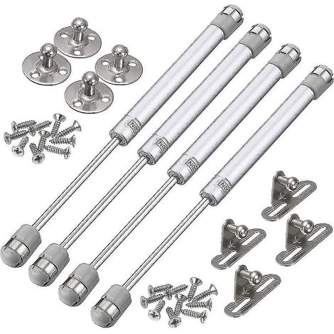 4 vérins à gaz 100 N, charnières hydrauliques, vérins à gaz hydrauliques pour meubles, ressort pneumatique hydraulique de cuisine pour soulever portes et placards de cuisine. (1/5)
