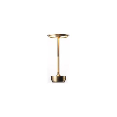 Semplice lampada da scrivania ricaricabile, lampada da bar/ristorante dimmerabile, stile retrò, portatile, sensibile al tocco, USB, 1 pezzo (oro) - Crezuo