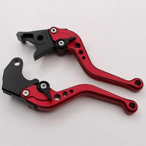 Convient aux motos Suzuki GSXR1000 01-04, cornes de frein et d'embrayage réglables en alliage d'aluminium modifié (rouge 1) (1/5)
