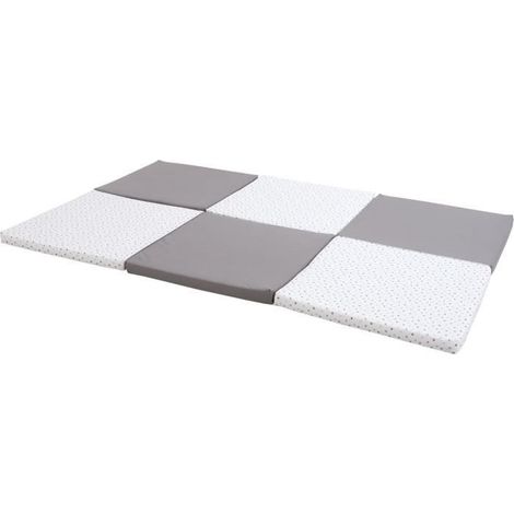 XL-Spieldecke - CANDIDE - 5-in-1 wandelbar - Grau / Sterne