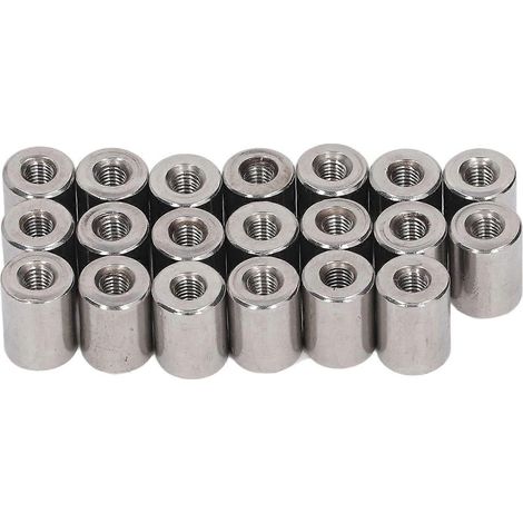 20 Stück Kupplungsmuttern, Rundstangenverbinder, Innengewinde 304 Edelstahl M5x0,8, 12 x 16 mm