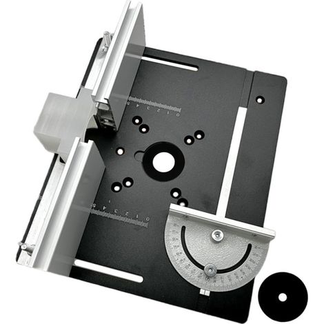 Ensemble de 3 plaques d'insertion pour table de défonceuse, en alliage d'aluminium, pour le fraisage du bois, outil auxiliaire de gravure et de découpe, établis de menuiserie (1/5)