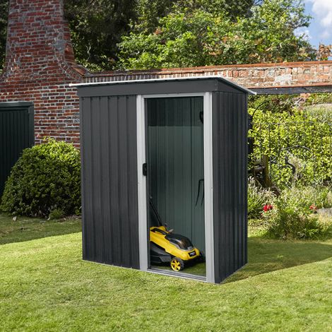 HOME DELUXE - Geräteschuppen BOHIO - Größe: XS - Maße 89 cm x 163 cm x 182 cm, Raumfläche 1,2 m² I Gerätehaus Gartenschuppen Gartenschrank Gerätehaus Metall Gartenhaus Metallschuppen