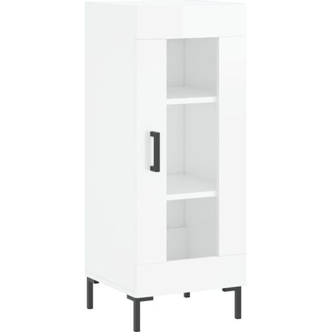 Credenza buffet cassettiera mobile contenitore organizer cucina soggiorno lucido 34,5 x 34 x 90 cm derivati del legno bianco 020030632
