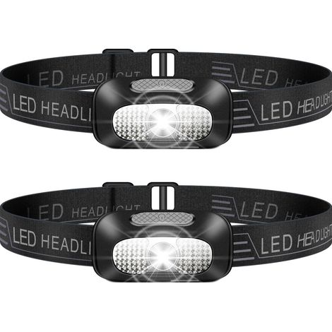 LED-Stirnlampe, 2er-Pack, leichte, USB-aufladbare Stirnlampe, leistungsstarke, wasserdichte Stirnlampe für Camping (1/5)