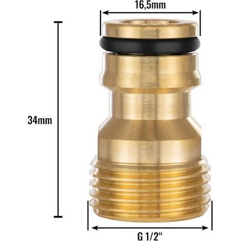 Wasseradapter mit 1/2-Zoll-Außengewinde und Schlauchanschluss (kompatibel mit Gardena) (1/4)