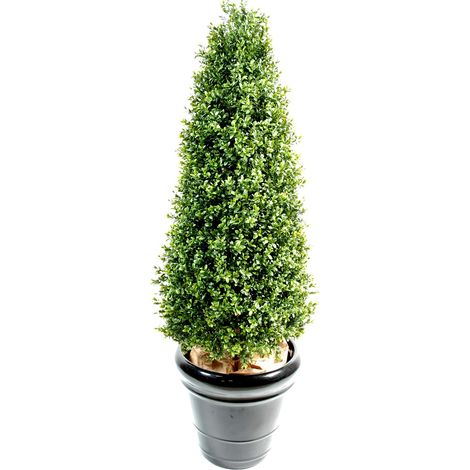 Plante artificielle haute gamme Spécial extérieur / Buis Topiaire coloris vert - Dim : H.138 x L.65 cm (1/2)