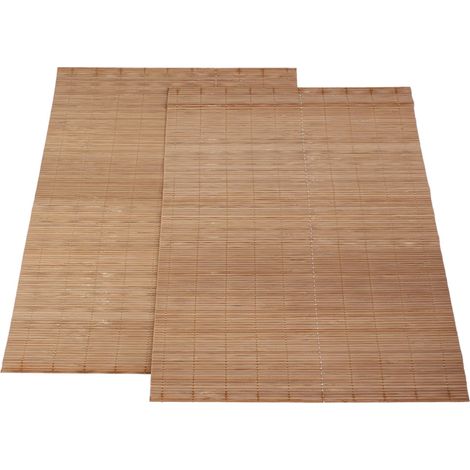 Lot de 2 sets de table rectangulaires en bambou avec isolation thermique 43 x 30 cm (1/5)
