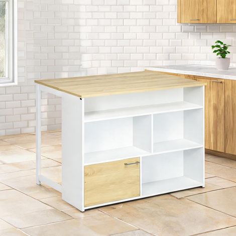 Table de bar branco en MDF 116 x 79,5 x 91 cm (1/5)
