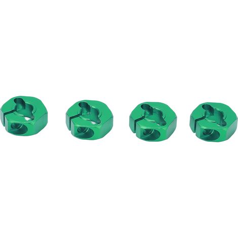 Lot de 4 adaptateurs de moyeux hexagonaux de 12 mm avec vis et goupilles, pièces de rechange pour voiture RC 1/10 (vert). (1/5)