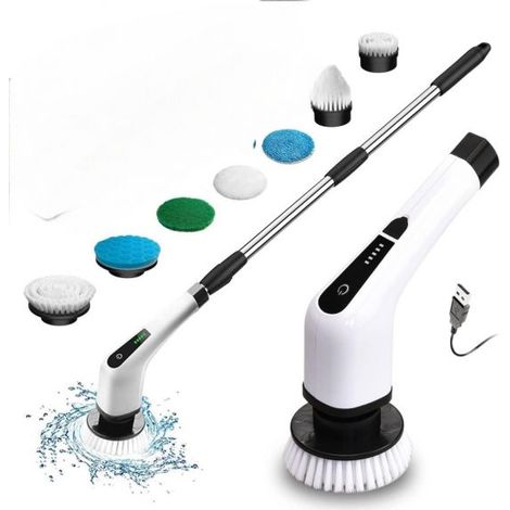 Spazzola Elettrica Rotante Pulizia Cucina Piastrelle Bagno 7 Testine 25w MZ-003