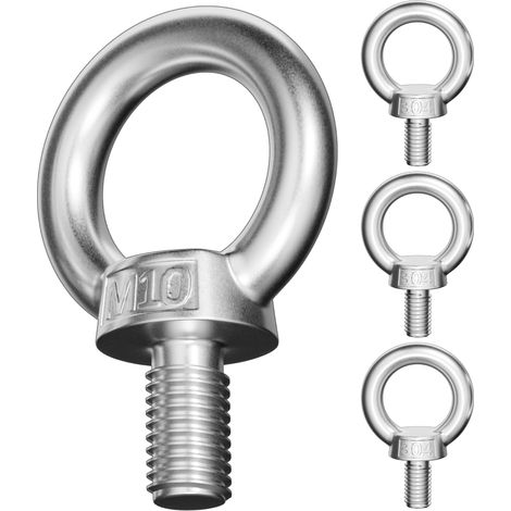 4 Pcs Ecrou M10, Écrou à Anneau, Écrous à œil en acier inoxydable 304, boulons à œil avec filetage femelle pour levage et applications de suspension portuaires et marines (1/5)