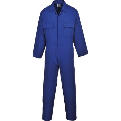 Salopette de travail pour homme, en polyester et coton, couleur bleu roi, taille XXL, résistante pour chantier et usage professionnel