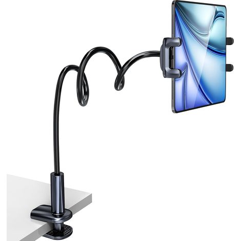 Support de tablette pour lit, table, flexible, long bras de cygne réglable, compatible avec téléphone portable, iPhone, iPad, Galaxy Tab, Kindle Fire, ou d'autres appareils de 4,7 à 12,9" (1/5)