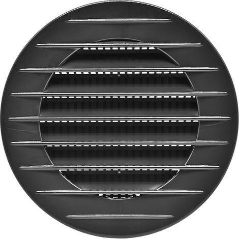 Griglia di ventilazione rotonda da incasso con zanzariera in ABS colore grigio antracite Ø7cm Ø98x5mm EDM