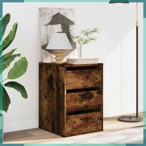 852838 Commode d'angle chêne fumé 40x41x58 cm bois d'ingénierie (1/5)