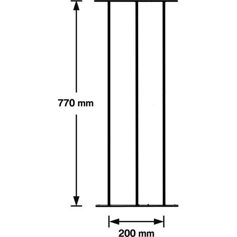 Garda Decking Fence Panels (Pack of 2) - Solid Steel - FIts Gap of 280 mm x 770 mm High - Electro Galvanised/Black Powder Coated
