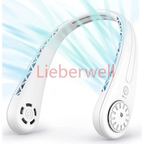 Ventilateur de Cou, USB Ventilateur Cou Silencieux, Mini Ventilateur Portable Personnel Mains Libres Sans Pale Rechargeable, R[15] (1/4)