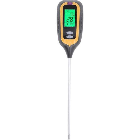 Bodenfeuchtemesser 4 in 1 Digitaler Hintergrundbeleuchtungs-Pflanzentemperatur-pH-Wert-Sonnenlichtstärke-Tester für den Garten