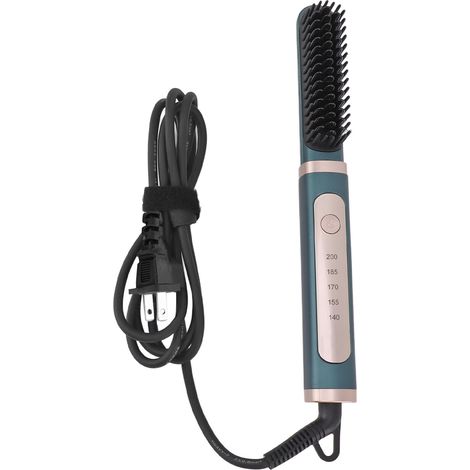Lisseur cheveux céramique ionique 5 réglages température, peigne lissant pour cheveux secs et humides, 100-240V prise US (1/5)