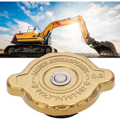 Standardmäßiger Dieseltankdeckel/Motorkühlmitteltank-Schutzdeckel, geeignet für schwere Nutzfahrzeuge wie Bagger und Lader, goldfarben, mittlere Größe. (1/5)
