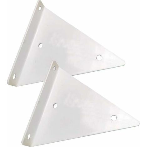 2pcs Triangular Shelf Brackets Wall Mounted for Garden Kitchen Living Room Load Capacity 20kg with Screws White Shelf (1/4)