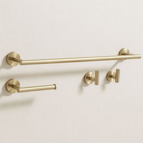 SET VON BADEZIMMERHAKEN REA ARI BRUSH GOLD 4 PIECES