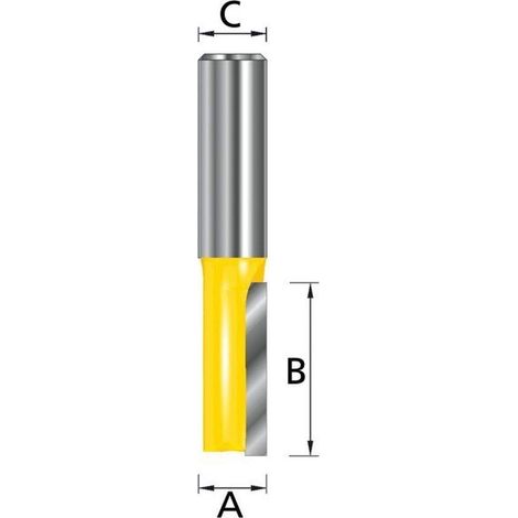 Makita D-10001 - Fresa para madera recta un filo pinza (c) 8 mm (a) 3 mm (b) 8 mm (1/2)