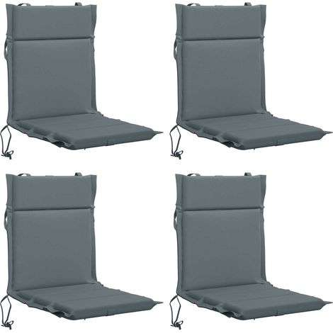 Lot de 4 coussins de chaise à dossier haut GEMERT - 110 × 50 × 3 cm - bleu - 100 % polyester
