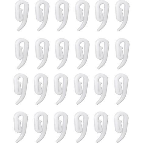 Confezione da 50 ganci universali per tende - Adatti per tende da doccia, porte e finestre (2,8 x 1,2 cm) (1/5)
