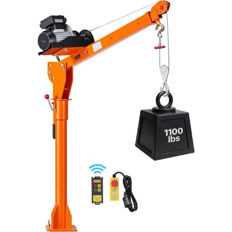 Grue de Chargement pour Pick-up Treuil Électrique PA800 499 kg Flèche Pivotante 360° Télescopique Pliable Acier (1/5)