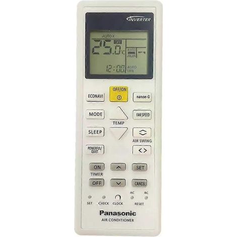 Nuevo mando a distancia para aires acondicionados Panasonic AC A75C00370, A75C12670, A75C03420, A75C00510 y A75C01990 (1/4)