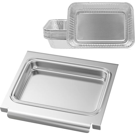 Lot de 10 barquettes en aluminium et 10 bacs anti-goutte en aluminium pour barbecue Weber Spirit II 200 & 300 Series, bacs récupérateur de graisse, grands pour Weber 6415, 67047, 15 x 22 cm