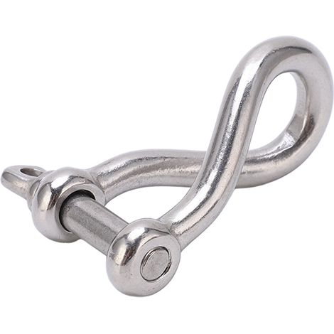 Manille torsadée en acier inoxydable marin, 8 mm, manille d'ancre torsadée pour yachts (M8) (1/5)