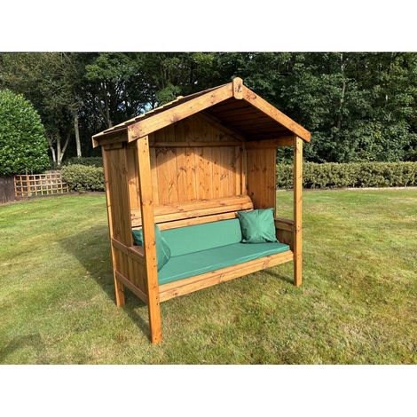 Three Seater Imperial Arbour - L80 x W183 x H194 cm - Green Cushion Included - Fully Assembled
