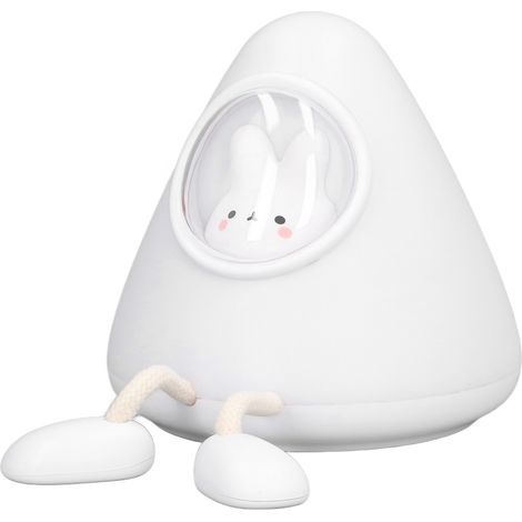 Nachttischlampe für Kinder, Nachtlicht mit Tippfunktion in Tierform, niedliche Begleiterlampe, Stimmungslampe fürs Bett, Geburtstagsgeschenk für Kinder (Hase, mit eingebauter Batterie). (1/5)