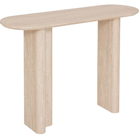 Atmosphera – Console Anaya beige 110x35cm – Bois certifié FSC® – Placage effet travertin – Finition mat texturée – Charge max 50kg