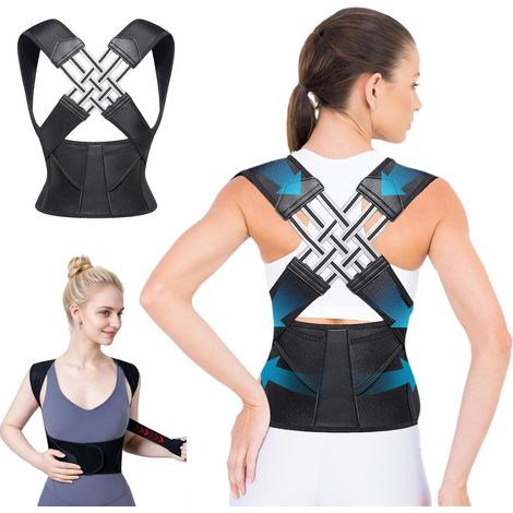Correcteur de posture pour hommes et femmes, soutien lombaire, redresseur de posture, ceinture de soutien lombaire ajustable, confortable et respirante, pour soulager les douleurs dorsales. (1/5)