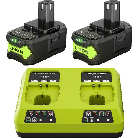Batterie de remplacement, capacité 6000mAh, pour outils Ryobi ONE+, compatible avec Ryobi (1/2)