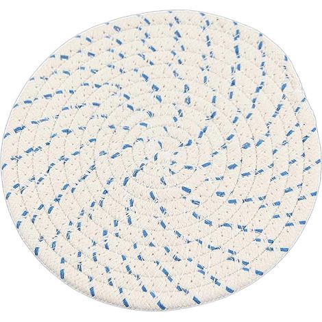 Lot de 3 dessous de verre tressés faits main, napperons tissés, dessous de verre en coton absorbant résistant à la chaleur et facile à nettoyer. (1/5)
