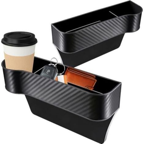 Lot de 2 organiseurs de rangement pour siège avant, en PVC, pour téléphones portables, cartes, pièces de monnaie et lunettes. (1/5)