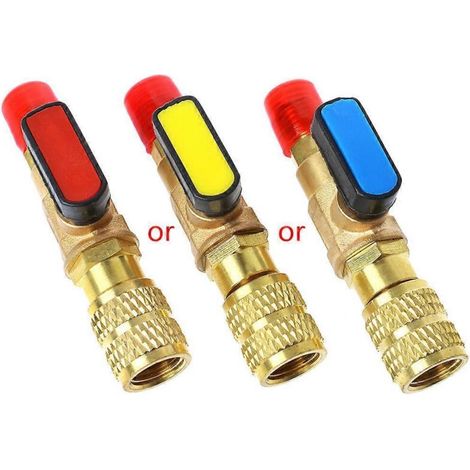 Raccord à bille droite SAE R410A mâle 1/4" vers femelle 5/16" pour vanne de charge de climatisation