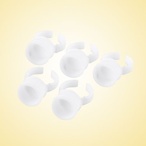 100 supports de colle jetables pour extensions de cils, palettes de colle en plastique blanc Tatt (1/5)
