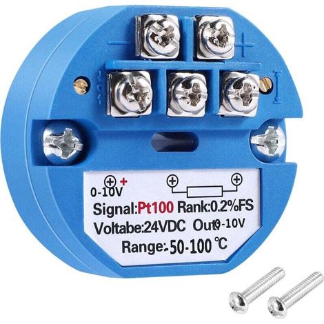 Trasmettitore di temperatura RTD PT100 DC24V da -50 a 100 gradi, uscita 0-10V -Crezuo
