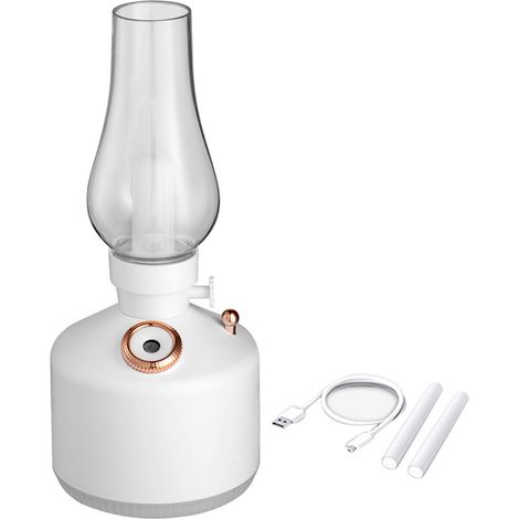 Humidificateur de lumière Vintage, silencieux, chargement USB, petit diffuseur d'arôme, lampe de bureau, pour chambre à coucher, bureau, salon, blanc (1/5)