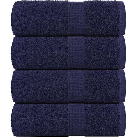 Gants de toilette FROGN, lot de 4, bleu marine, 30 x 30 cm, 360 g/m² (1/5)