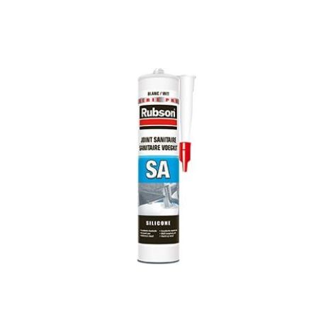 Rubson – Mastic silicone acétique sanitaire 300ml – Translucide – Pour joints d'étanchéité douches et baignoires – Résistant aux moisissures