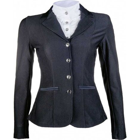 48 IT, Marineblau 6900: Damenwettkampfjacke mit Rückenschlitzen und großen Außentaschen Modell Mesh Linda (1/5)