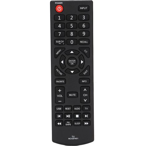 Ersatzfernbedienung MC42FN01 für SANYO-Fernseher, kompatibel mit LCD-, LED- und HD-Modellen einschließlich MC42NS00 und FW24E05F.